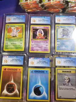 1st Ed German CGC Pristine 10 Pokemon Base Energy Poliwhirl Trainer Nidorino Lot - Image 2