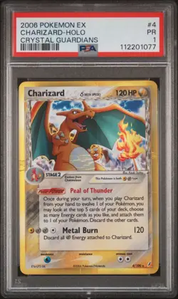2006 POKEMON EX CRYSTAL GUARDIANS #4 CHARIZARD-HOLO PSA 1 - Image 1