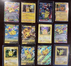 Pokemon Pikachu 12 Card Lot Foil Promo Celebrations Sword & Shield Pokemon GO - Image 1