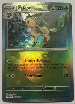 Leafeon #005/131 Master Ball Pokemon Scarlet & Violet Prismatic Evolutions NM - Image 1