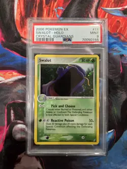 PSA 9 MINT Swalot 11/100 EX Crystal Guardians Holo Rare Pokemon - Image 1