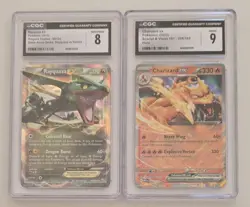 LOT OF 2 CGC POKEMON SLABS RAYQUAZA EX & CHARIZARD EX (2016-2023) - Image 1