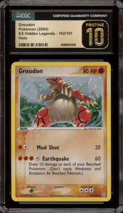 Pokemon Groudon EX Hidden Legends Holo Rare #102 CGC 10 Pristine - Image 1