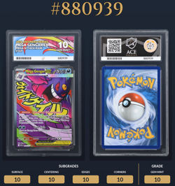 Pokemon TCG Mega Gengar EX Ascended Heroes 269/217 MAR Ace 10 Gem Mint Perf Subs - Image 1