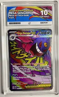 Pokemon TCG Mega Gengar EX Ascended Heroes 269/217 MAR Ace 10 Gem Mint Perf Subs - Image 2