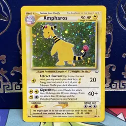 Pokemon 2001 Ampharos 01/64 Neo Revelation Holo MP - Image 1