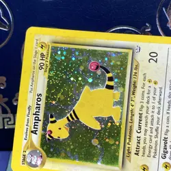 Pokemon 2001 Ampharos 01/64 Neo Revelation Holo MP - Image 3