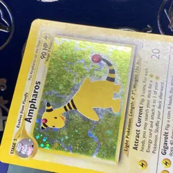 Pokemon 2001 Ampharos 01/64 Neo Revelation Holo MP - Image 4