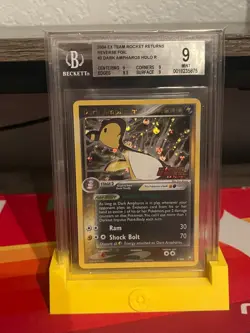 Pokemon TCG 2004 Team Rocket Returns Dark Ampharos 2/109 Reverse Holo BGS 9 MINT - Image 1
