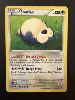 Snorlax 80/106 Flashfire Pokemon TCG Regular Rare Damaged - Image 1
