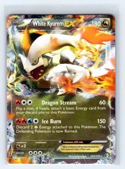 Pokemon White Kyurem EX Ultra Rare 103/149 Boundaries Crossed Holo LP - Image 1