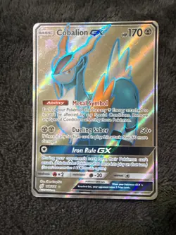 Pokemon Cobalion GX 168/181 Sun & Moon Team Up Full Art Near Mint - Image 1