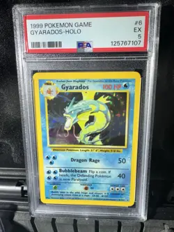 Pokemon Gyarados TCG Base Set Holo Rare PSA 5 - Image 1