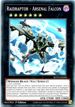 Raidraptor - Arsenal Falcon - ROTD-EN094 - Super Rare 1st Edition Yugioh - Image 1