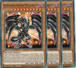yugioh 3x Rotaugiger finsterer Metalldrache SDAZ-DE007 COMMON SR02-de009 - Image 1