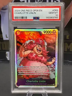 2024 One Piece English OP08-069 Charlotte Linlin SR PSA 10 GEM MINT - Image 1