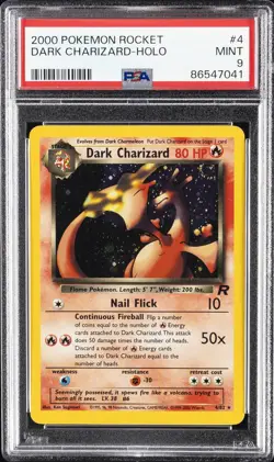 2000 POKEMON ROCKET #4 DARK CHARIZARD-HOLO PSA 9 - Image 1
