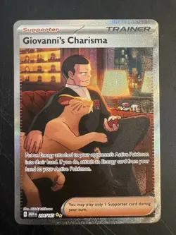 Pokemon TCG 151 Full Art Trainer Giovanni's Charisma 204/165 - Image 1
