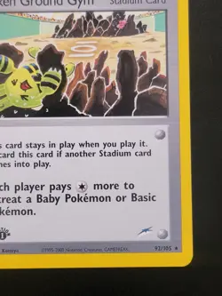 Broken Ground Gym 92/105 Pokemon TCG 1st Edition Neo Destiny NM Vintage 2002 - Image 4