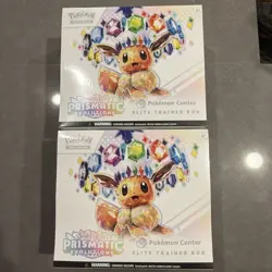 2x Pokemon TCG Prismatic Evolutions Pokemon Center Elite Trainer Box (ETB) - Image 1