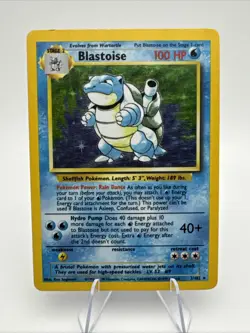 Vintage Pokemon Base Set (Unlimited) Blastoise Holo Rare 2/102 MP WOTC - Image 1