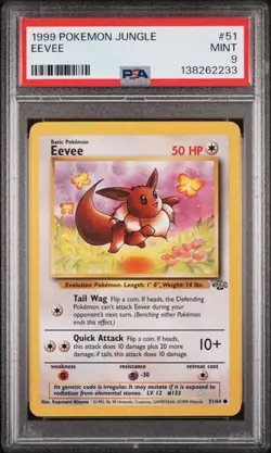 PSA 9 EEVEE 51 JUNGLE POKEMON MINT BM - Image 1