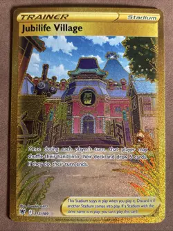 Pokemon Jubilife Village Secret Rare Gold Astral Radiance 212/189 NM - Image 1