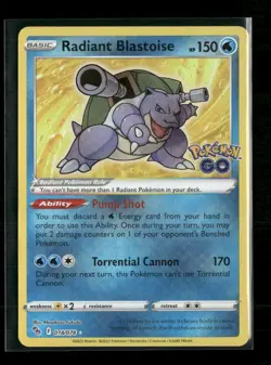 Pokemon GO Radiant Blastoise #018/078 - Image 1