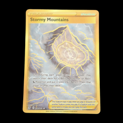 Pokemon Sword & Shield Evolving Skies Stormy Mountains Secret Gold Rare 232/203 - Image 1