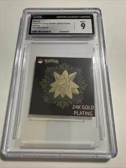 CGC 9 Starmie 24k Gold Plated Pokemon Candy Sticker - Image 3