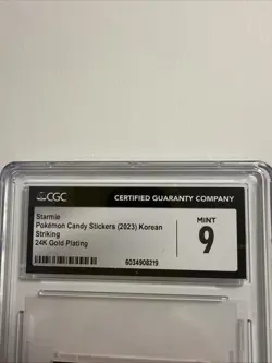 CGC 9 Starmie 24k Gold Plated Pokemon Candy Sticker - Image 4