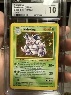 1999 Pokemon Base Set Nidoking Holo 11/102 CGC 10 GEM MINT - Image 1