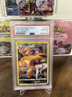 2022 POKEMON SWORD & SHIELD LOST ORIGIN #TG03 FULL ART/CHARIZARD PSA 10 - Image 1