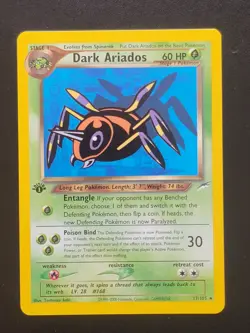 Dark Ariados 017/105 Pokemon Neo Destiny 1st Edition NM - Image 1