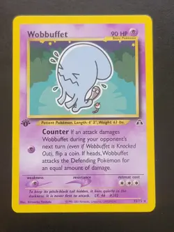 Pokemon Vintage Non-Holo Rare 1st Edition Wobbuffet Neo Discovery 35/75 WotC - Image 1
