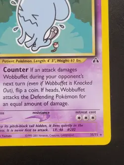 Pokemon Vintage Non-Holo Rare 1st Edition Wobbuffet Neo Discovery 35/75 WotC - Image 4