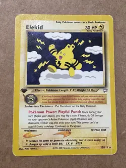 Pokemon TCG - Elekid 1st Edition #22/111 Neo Genesis Rare LP Regular - Image 1