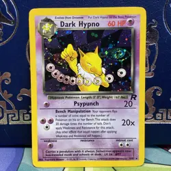 2000 Pokemon Team Rocket Dark Hypno Holo #9/82 Near Mint NM With Swirl! - Image 1