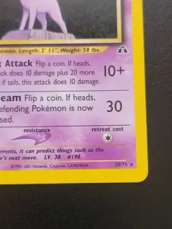 Pokemon TCG Espeon Neo Discovery 20/75 Rare 1st Edition - Image 4