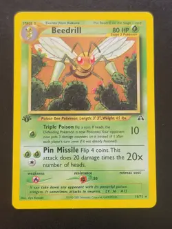 Pokemon TCG Beedrill Neo Discovery 18 Regular 1st Edition Rare - Image 1