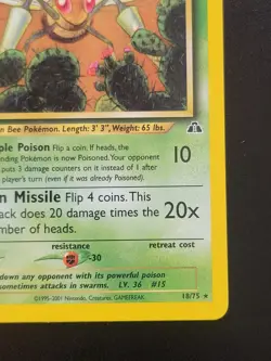 Pokemon TCG Beedrill Neo Discovery 18 Regular 1st Edition Rare - Image 5
