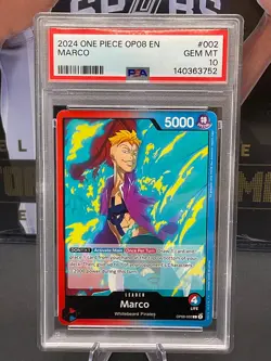 2024 One Piece English OP08-002 Marco PSA 10 GEM MINT - Image 1