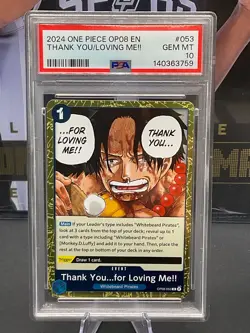 2024 One Piece English OP08-053 Thank You…for Loving Me!! PSA 10 GEM MINT - Image 1