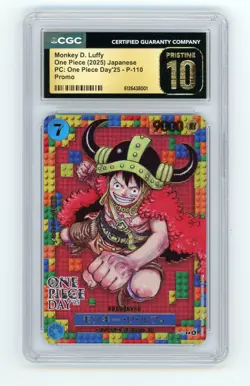 Monkey D. Luffy CGC 10 Pristine One Piece Day (2025) Promo P-110 Japanese - Image 1