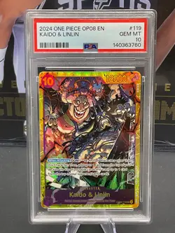 2024 One Piece English OP08-119 Kaido & Linlin SEC Foil PSA 10 GEM MINT - Image 1