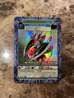 WarGrowlMon Digimon Card BO-165 Holo Rare Vintage 2001 Bandai - Image 1