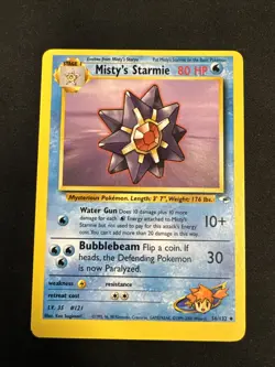 Miscut Misty's Starmie 56/132 Gym Heroes Unlimited Pokemon Card - Image 1