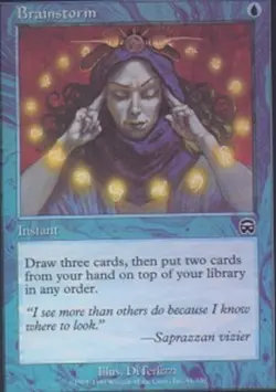 MTG Brainstorm, Mercadian Masques, Heavily Played, English - Image 1