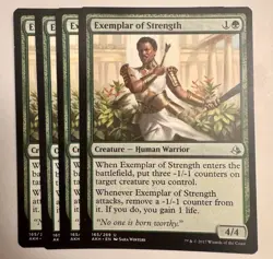 MTG x4 Exemplar of Strength *PLAYSET* Magic MtG x4 Amonkhet LP Playset - Image 1