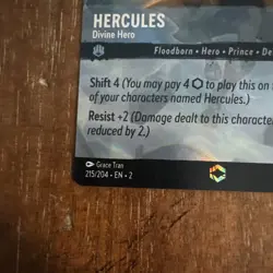 Disney Lorcana Hercules Divine Hero 215/204 Chapter 2 Enchanted - Image 3